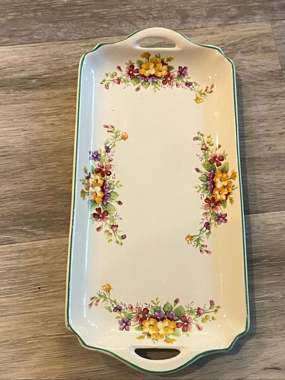 Burleigh Ware Floral Handled Serving Tray Burslem England.vintage
